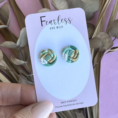 Round Stud Turquoise Crush Knot
