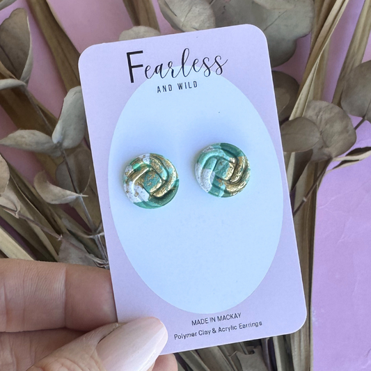 Round Stud Turquoise Crush Knot