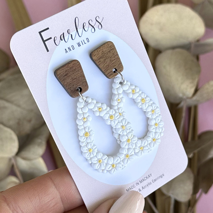 White Cluster Flower Teardrop