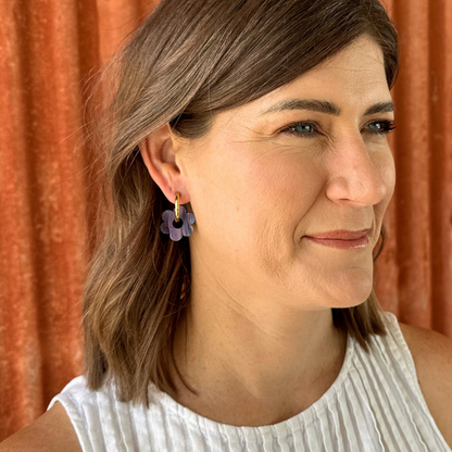 Electric Violet Daisy Hoop Acrylic