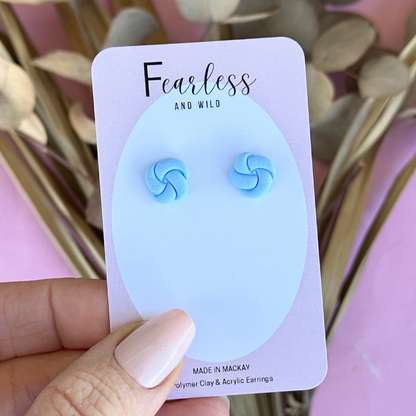 Bright Blue Knot Stud