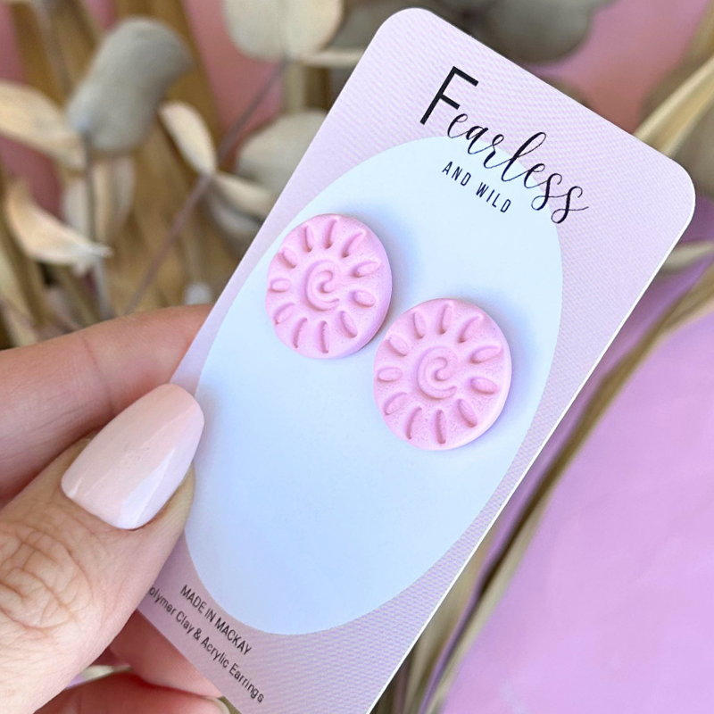 Alexia Statement Stud Soft Pink