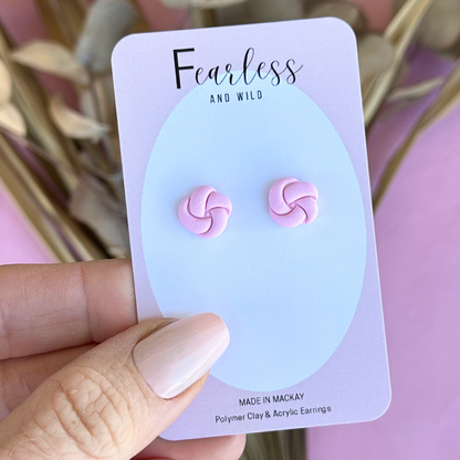 Soft Pink Knot Stud