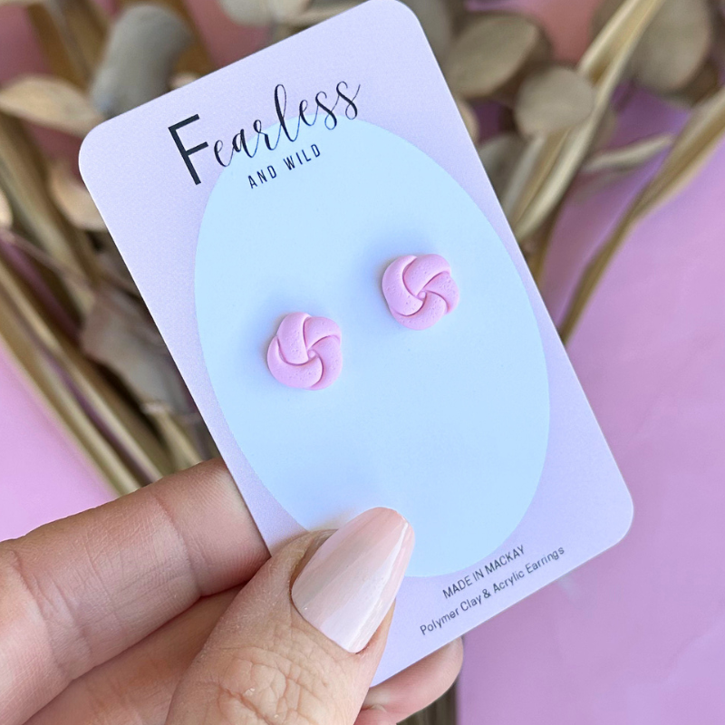 Soft Pink Knot Stud