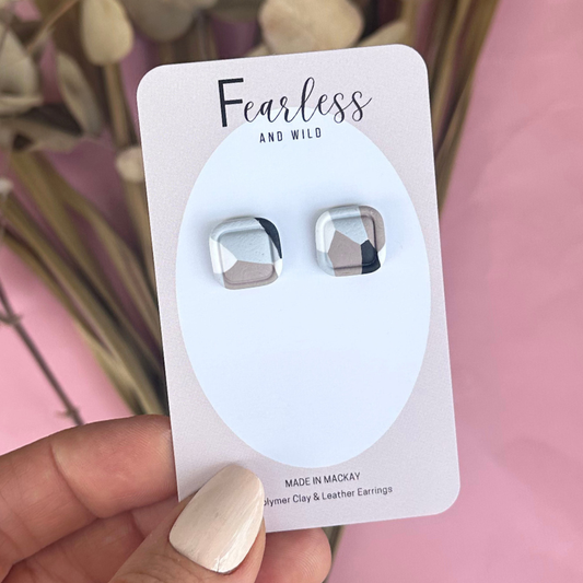 Square Misty Mocha Stud