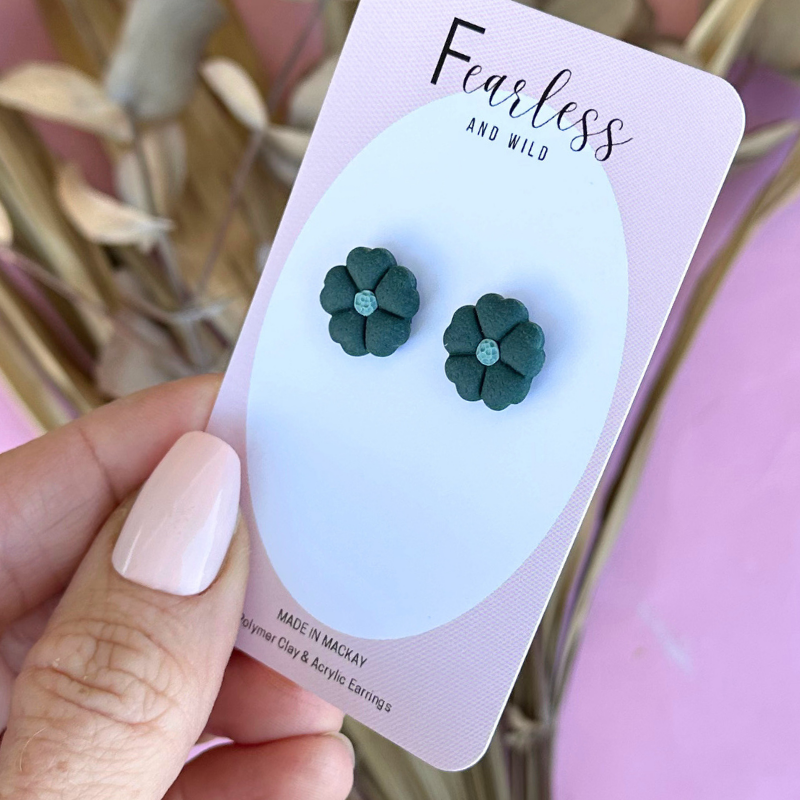 Teal Petal Studs