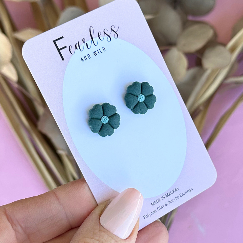 Teal Petal Studs