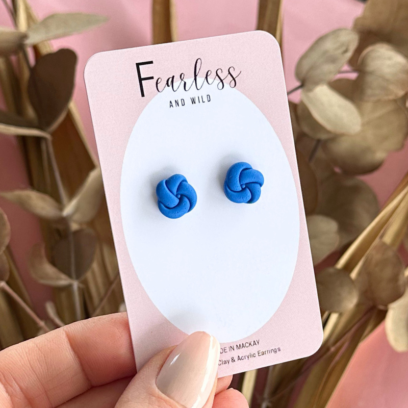 Cobalt Knot Stud