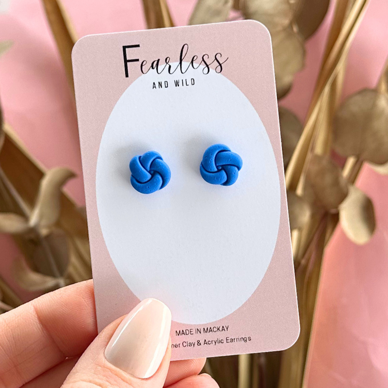 Cobalt Knot Stud