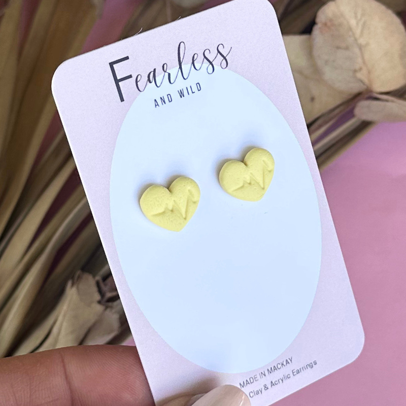 Yellow Heart Beat Stud