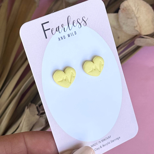 Yellow Heart Beat Stud